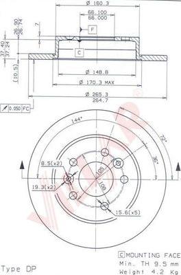 Villar 628.1212 - Brake Disc autospares.lv