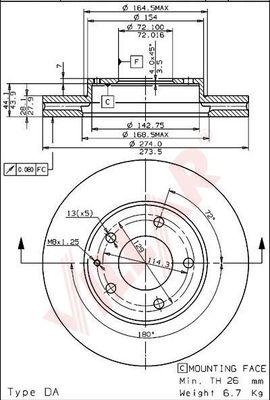 Villar 628.1285 - Brake Disc autospares.lv