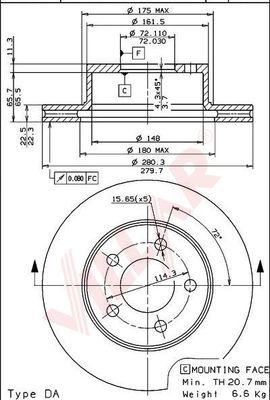 Villar 628.1231 - Brake Disc autospares.lv