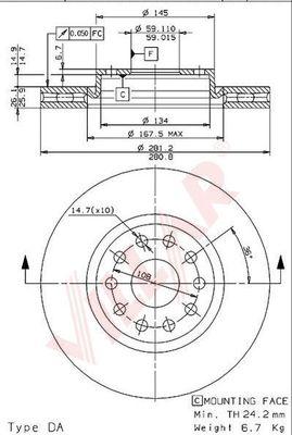 Villar 628.1238 - Brake Disc autospares.lv