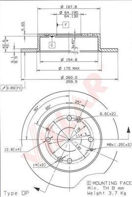 Villar 628.1237 - Brake Disc autospares.lv