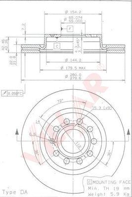 Villar 628.1795 - Brake Disc autospares.lv