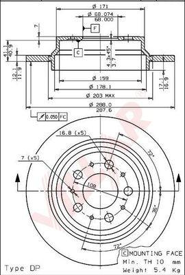 Villar 628.1760 - Brake Disc autospares.lv