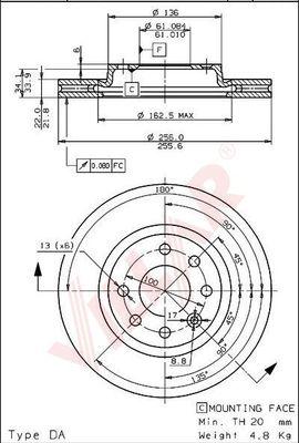 Villar 628.1761 - Brake Disc autospares.lv