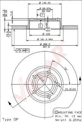 Villar 628.1709 - Brake Disc autospares.lv