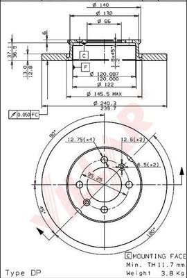 Villar 628.1719 - Brake Disc autospares.lv