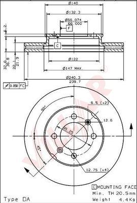 Villar 628.1718 - Brake Disc autospares.lv