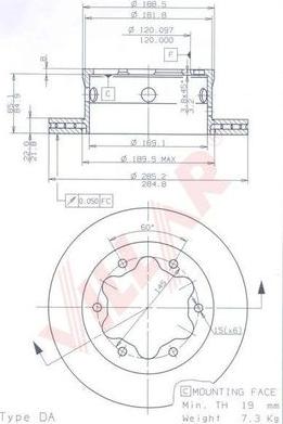 Villar 628.1782 - Brake Disc autospares.lv