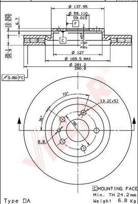 Villar 628.1730 - Brake Disc autospares.lv