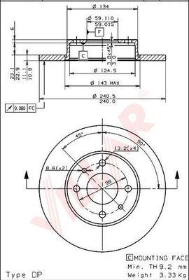 Villar 628.1731 - Brake Disc autospares.lv