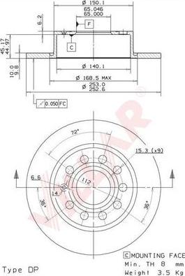 Villar 628.1779 - Brake Disc autospares.lv