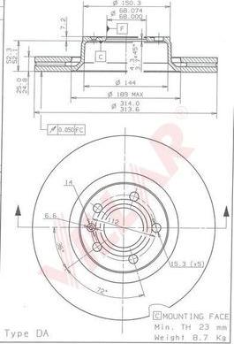 Villar 628.1776 - Brake Disc autospares.lv