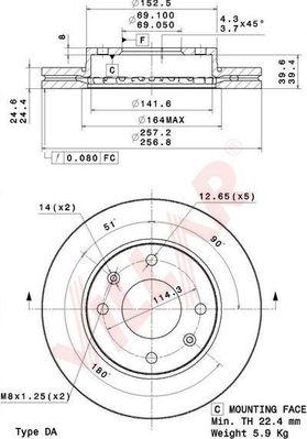 Villar 628.2091 - Brake Disc autospares.lv