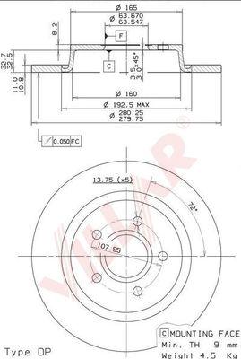 Villar 628.2043 - Brake Disc autospares.lv