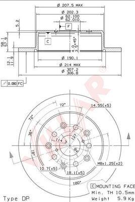 Villar 628.2058 - Brake Disc autospares.lv