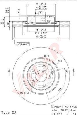 Villar 628.2053 - Brake Disc autospares.lv