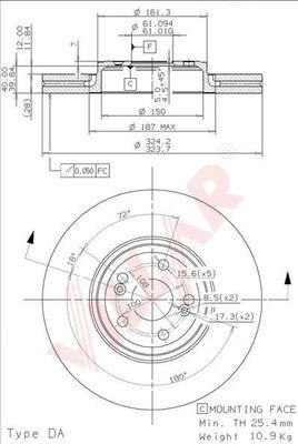 Villar 628.2052 - Brake Disc autospares.lv