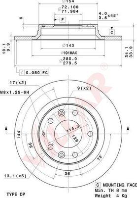 Villar 628.2061 - Brake Disc autospares.lv