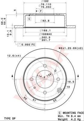 Villar 628.2062 - Brake Disc autospares.lv