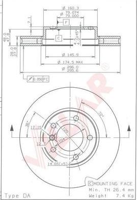 Villar 628.2000 - Brake Disc autospares.lv