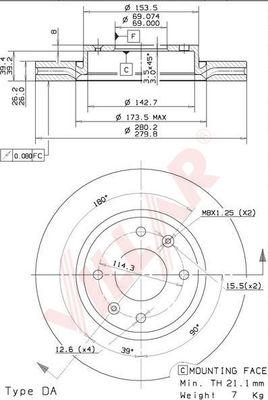 Villar 628.2015 - Brake Disc autospares.lv