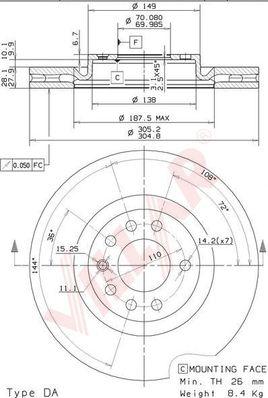 Villar 628.2012 - Brake Disc autospares.lv