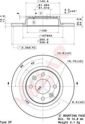 Villar 628.2089 - Brake Disc autospares.lv