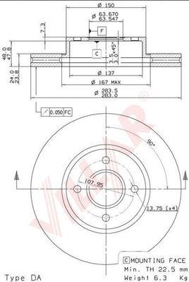 Villar 628.2086 - Brake Disc autospares.lv