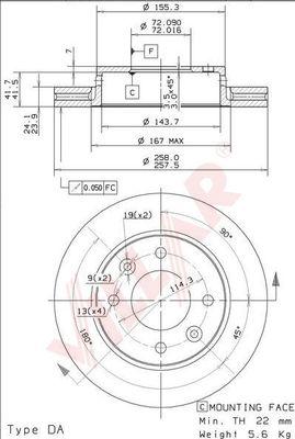 Villar 628.2081 - Brake Disc autospares.lv