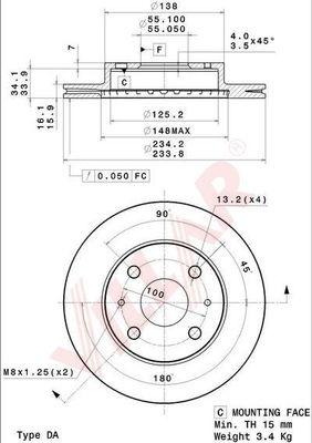 Villar 628.2088 - Brake Disc autospares.lv