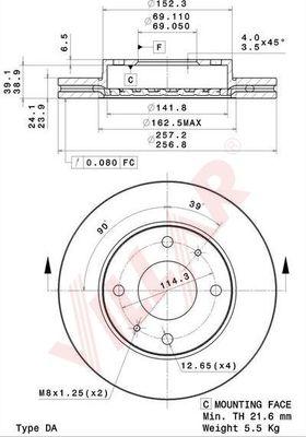 Villar 628.2082 - Brake Disc autospares.lv