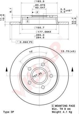 Villar 628.2028 - Brake Disc autospares.lv