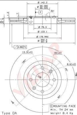 Villar 628.2023 - Brake Disc autospares.lv