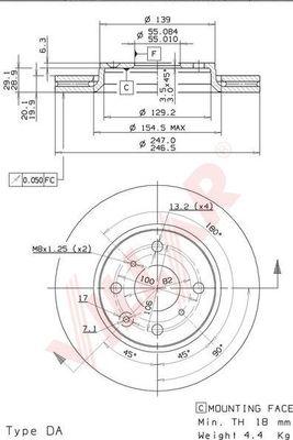 Villar 628.2022 - Brake Disc autospares.lv