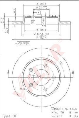 Villar 628.2027 - Brake Disc autospares.lv