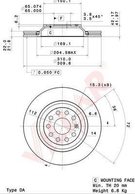 Villar 628.2077 - Brake Disc autospares.lv