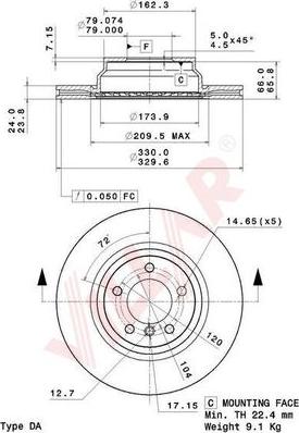 Villar 628.2199 - Brake Disc autospares.lv