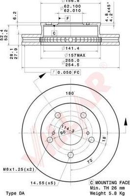 Villar 628.2194 - Brake Disc autospares.lv