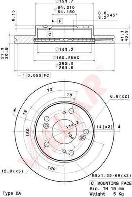 Villar 628.2192 - Brake Disc autospares.lv