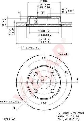 Villar 628.2197 - Brake Disc autospares.lv