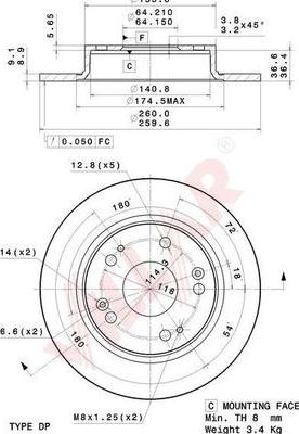 Villar 628.2144 - Brake Disc autospares.lv