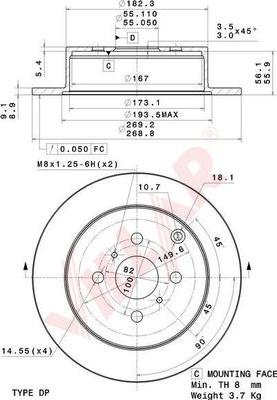 Villar 628.2140 - Brake Disc autospares.lv