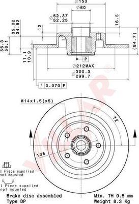 Villar 628.2148 - Brake Disc autospares.lv