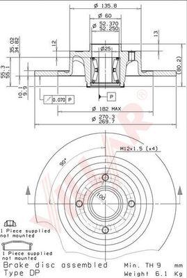 Villar 628.2142 - Brake Disc autospares.lv