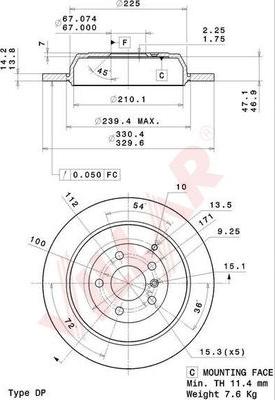 Villar 628.2150 - Brake Disc autospares.lv