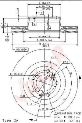 Villar 628.2160 - Brake Disc autospares.lv