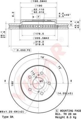 Villar 628.2109 - Brake Disc autospares.lv