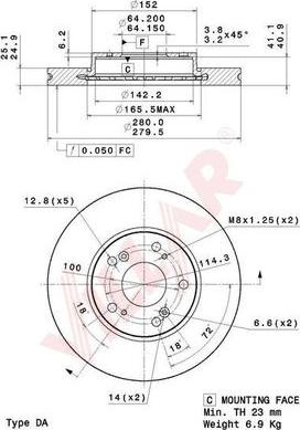 Villar 628.2118 - Brake Disc autospares.lv