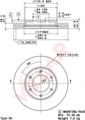 Villar 628.2112 - Brake Disc autospares.lv