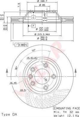 Villar 628.2188 - Brake Disc autospares.lv